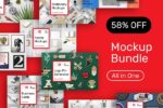 超大品牌VI办公用品海报传单包装手机刺绣样机合集 Mockup Bundle – All In One [39.56GB]