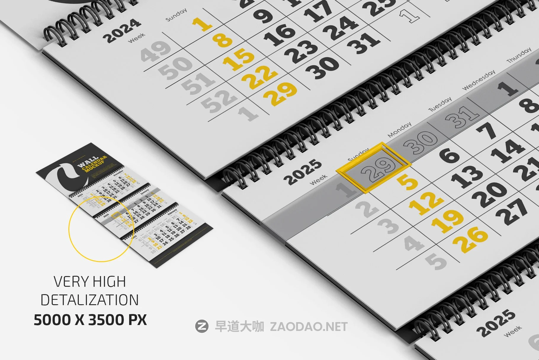 简约挂历日历设计展示样机合集 Wall Calendar v04 Mockup Set插图2 简约挂历日历设计展示样机合集 Wall Calendar v04 Mockup Set插图2