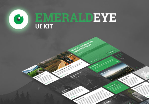 博客新闻网站界面WEB UI设计套件素材 Emerald Eye UI Kit