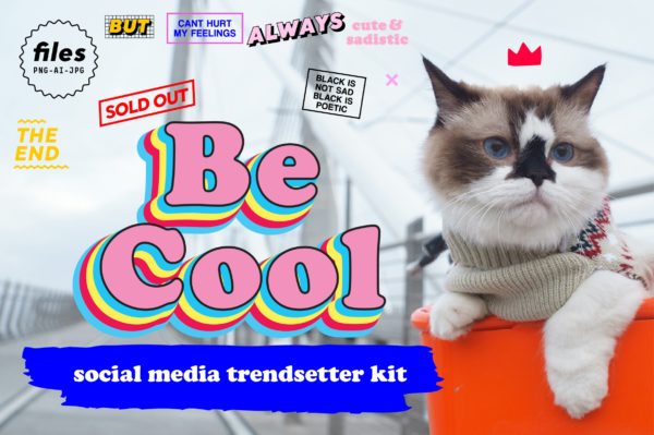 时尚简约新媒体电商海报设计矢量素材套件 Social Media Trendsetter Kit