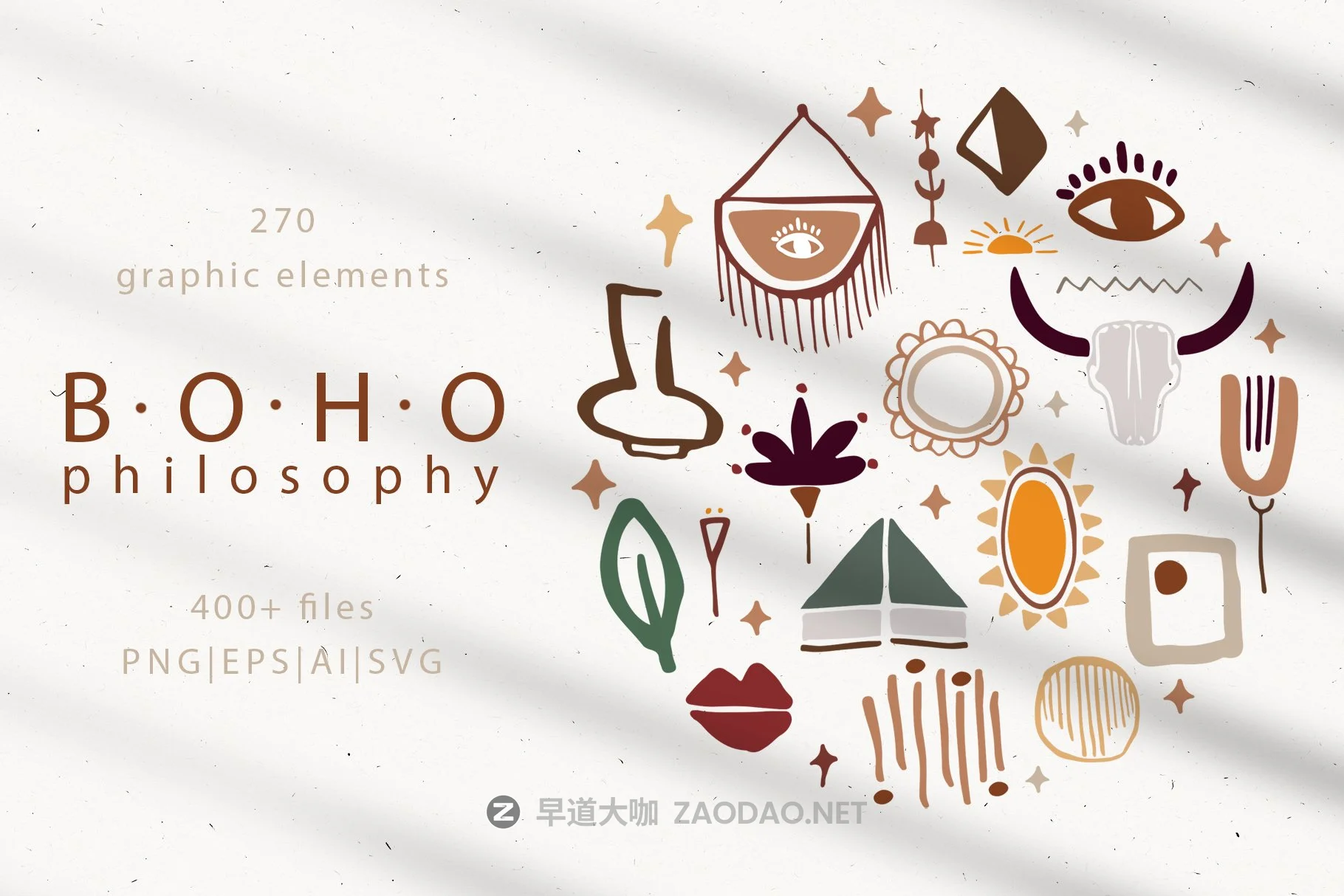 400多个波西米亚元素装饰图案背景AI图片素材 Boho Philosophy Collection插图 400多个波西米亚元素装饰图案背景AI图片素材 Boho Philosophy Collection插图