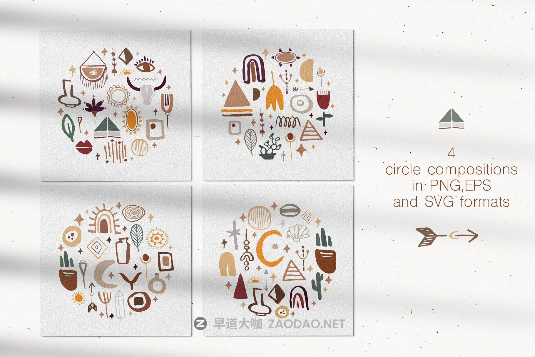 400多个波西米亚元素装饰图案背景AI图片素材 Boho Philosophy Collection插图7 400多个波西米亚元素装饰图案背景AI图片素材 Boho Philosophy Collection插图7