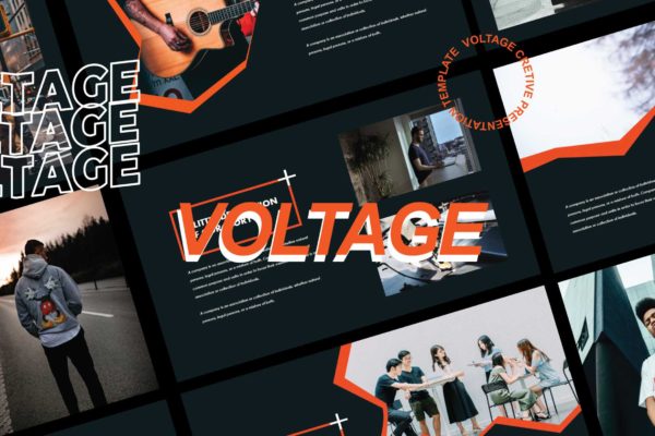 时尚公司商务介绍PPT幻灯片设计模板 Voltage – Powerpoint Template