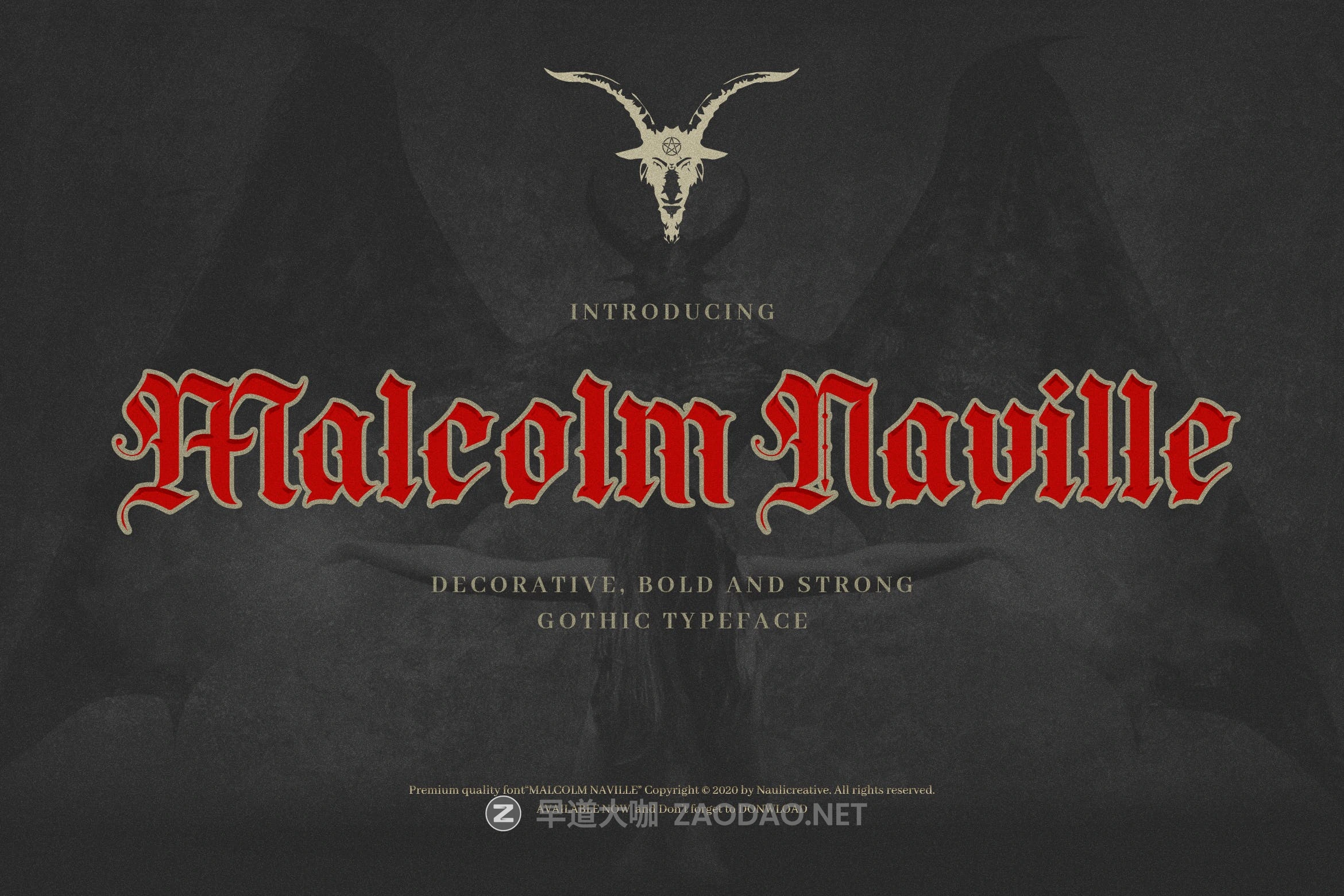 复古哥特式海报标题Logo文字英文字体设计素材 Malcolm Naville – Vintage Gothic Blackletter插图 复古哥特式海报标题Logo文字英文字体设计素材 Malcolm Naville – Vintage Gothic Blackletter插图
