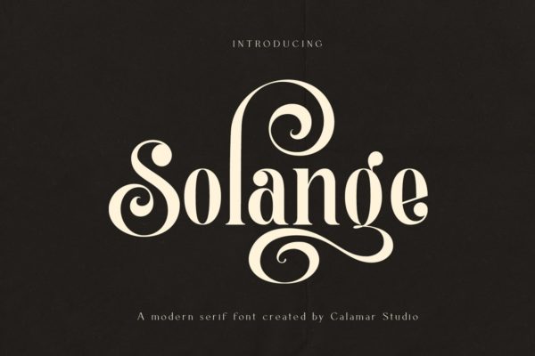 极简杂志海报标题文字设计衬线英文字体素材 Solange Display Serif Font