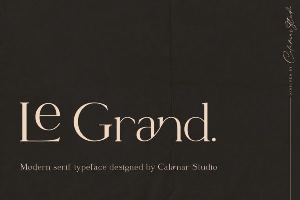 现代优雅杂志徽标Logo文字设计衬线英文字体素材 Le Grand Serif Ligature Font