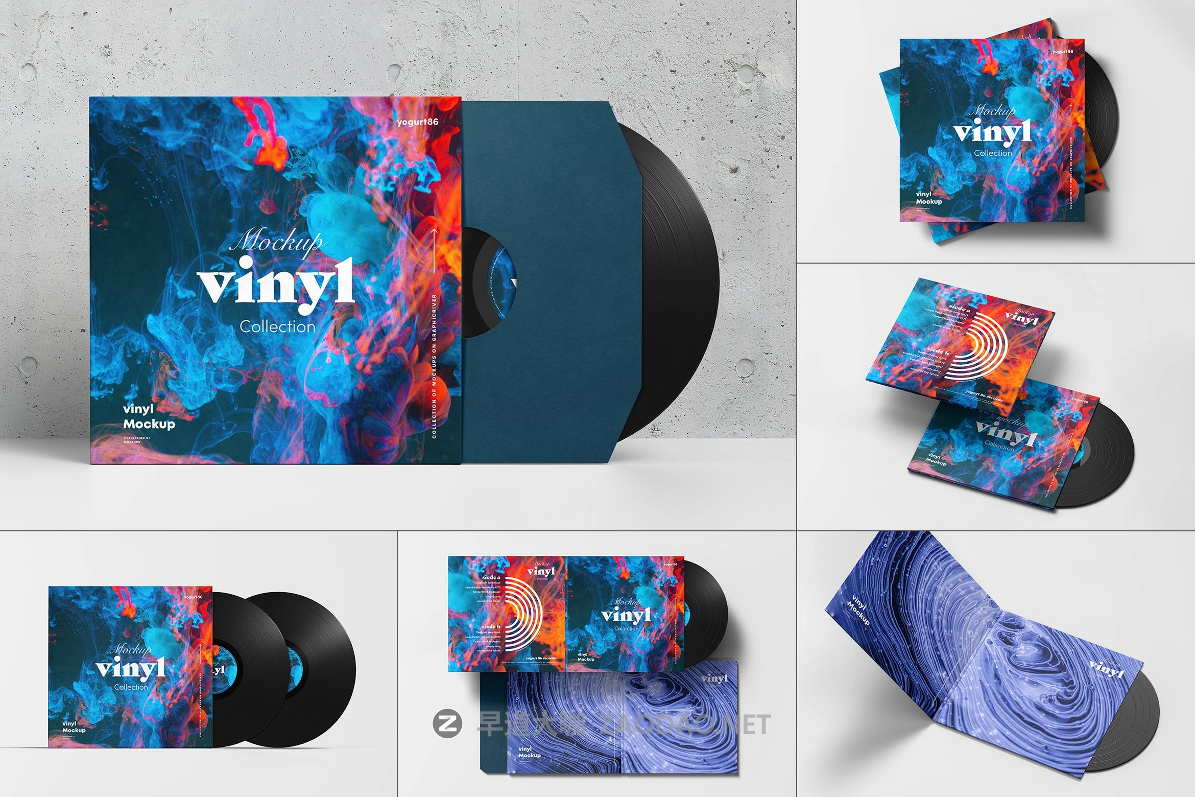 8款逼真黑胶唱片包装纸袋设计展示贴图样机PSD模板 Vinyl Mockup 4插图 8款逼真黑胶唱片包装纸袋设计展示贴图样机PSD模板 Vinyl Mockup 4插图