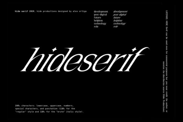 潮流锋利海报标题文字设计英文字体设计素材 Hide Serif – Hide Type 05