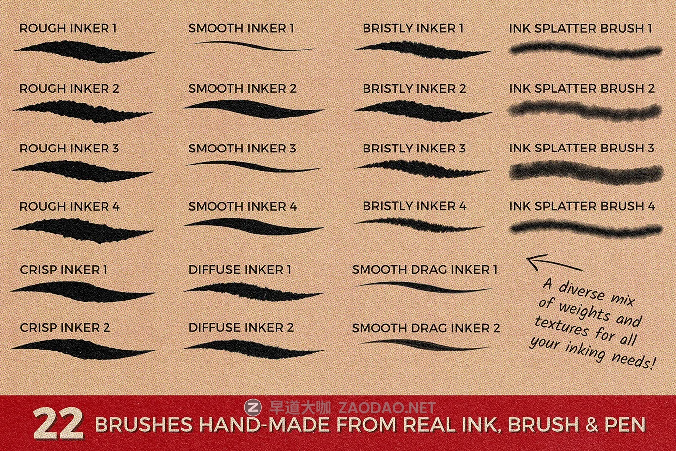 22款逼真颗粒线条墨水钢笔绘画画笔Affinity笔刷素材 The Invincible Inker For Affinity插图1 22款逼真颗粒线条墨水钢笔绘画画笔Affinity笔刷素材 The Invincible Inker For Affinity插图1