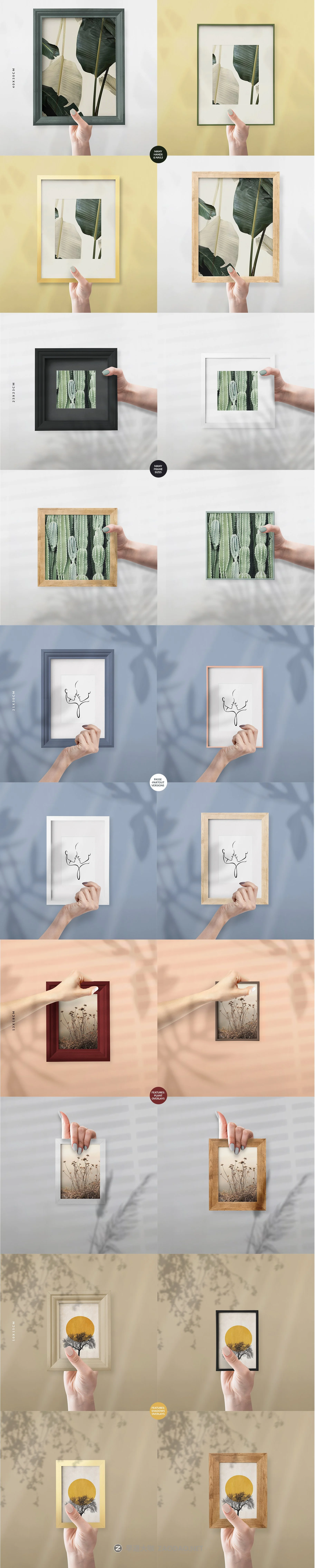 多规格艺术品海报相片展示相框样机合集 The Frames Mockups Set插图2 多规格艺术品海报相片展示相框样机合集 The Frames Mockups Set插图2