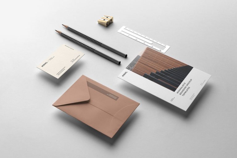 Download 淘宝购买 28款时尚品牌VI设计办公用品展示贴图样机模板 MNML - Branding Mockups - 早道大咖