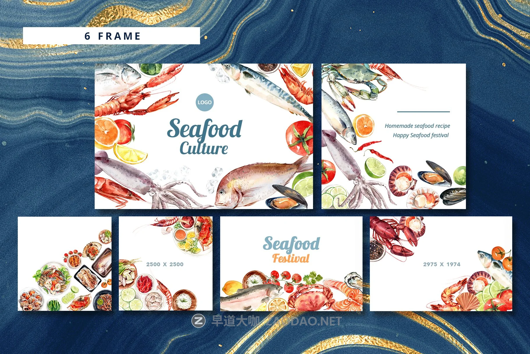 119个高清海鲜美食手绘水彩插画PNG透明背景图片素材 Seafood Watercolor Illustrarion Set插图2 119个高清海鲜美食手绘水彩插画PNG透明背景图片素材 Seafood Watercolor Illustrarion Set插图2