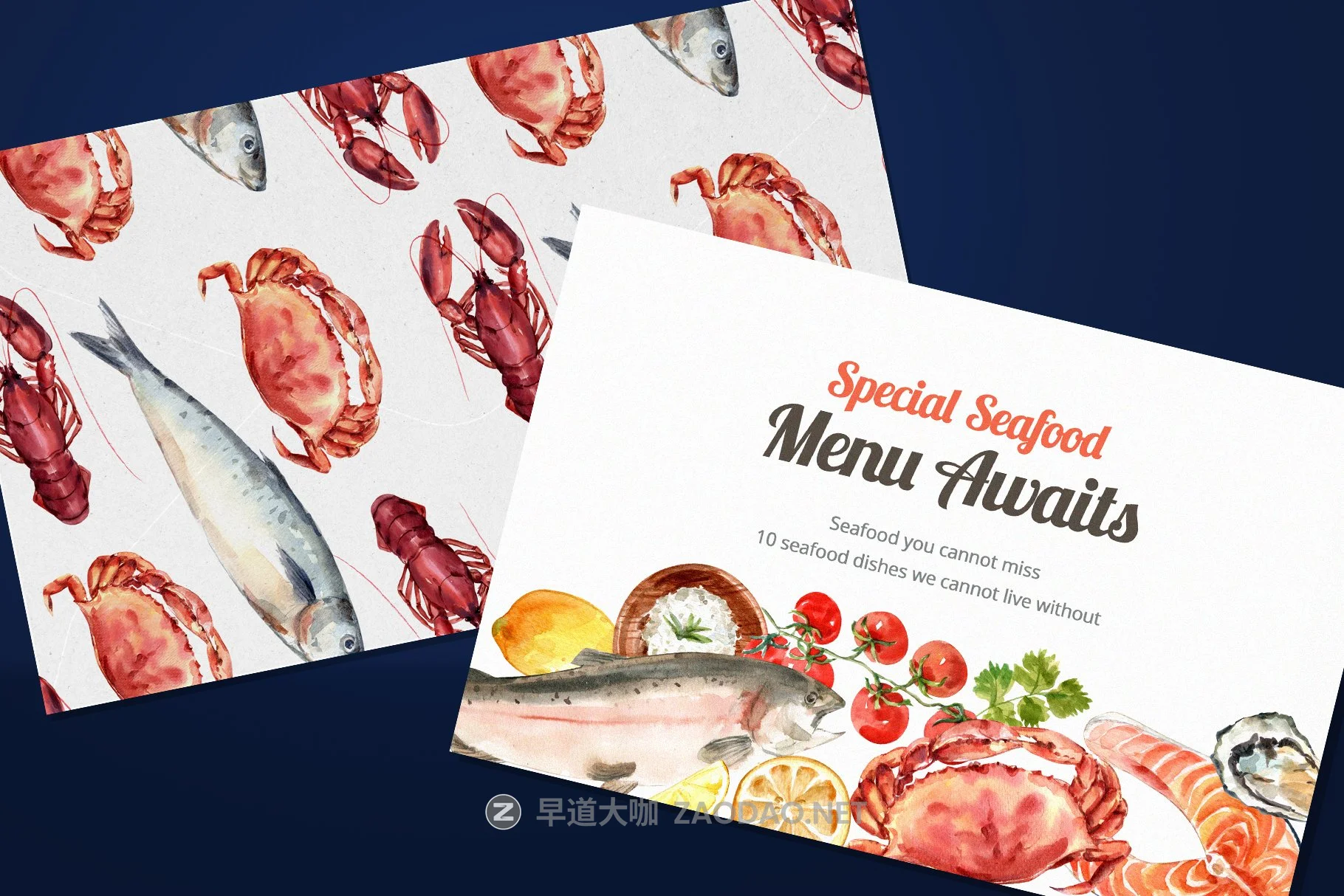 119个高清海鲜美食手绘水彩插画PNG透明背景图片素材 Seafood Watercolor Illustrarion Set插图3 119个高清海鲜美食手绘水彩插画PNG透明背景图片素材 Seafood Watercolor Illustrarion Set插图3