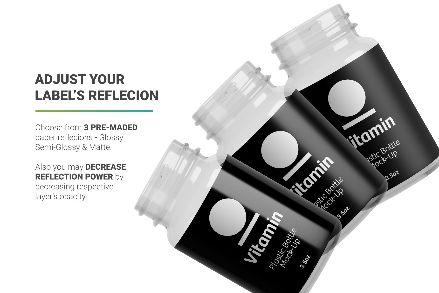 高分辨率药物胶囊维生素塑料包装瓶设计展示样机 Vitamins Bottle Mockup插图6 高分辨率药物胶囊维生素塑料包装瓶设计展示样机 Vitamins Bottle Mockup插图6