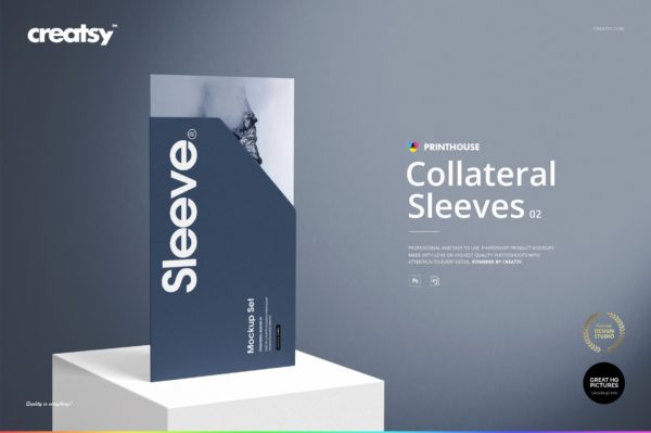 时尚侧开口信封明信片邀请卡设计展示贴图样机合集 Collateral Sleeves Mockup Set