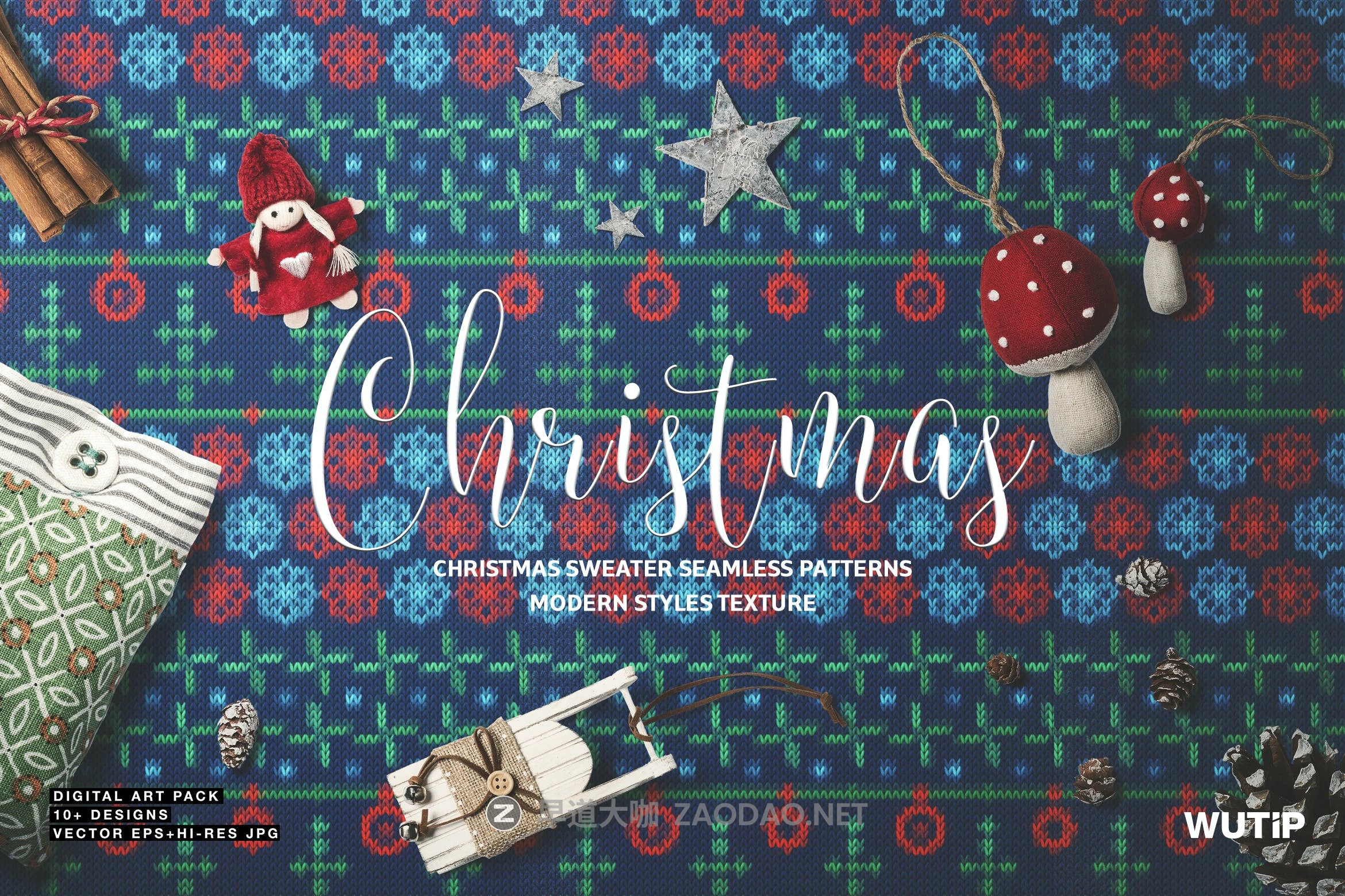圣诞主题毛衣无缝模式矢量素材 Christmas Sweater Seamless Patterns插图 圣诞主题毛衣无缝模式矢量素材 Christmas Sweater Seamless Patterns插图