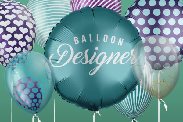 氦气球印花图案设计贴图样机套装 Helium Balloon Designer Mockup Set