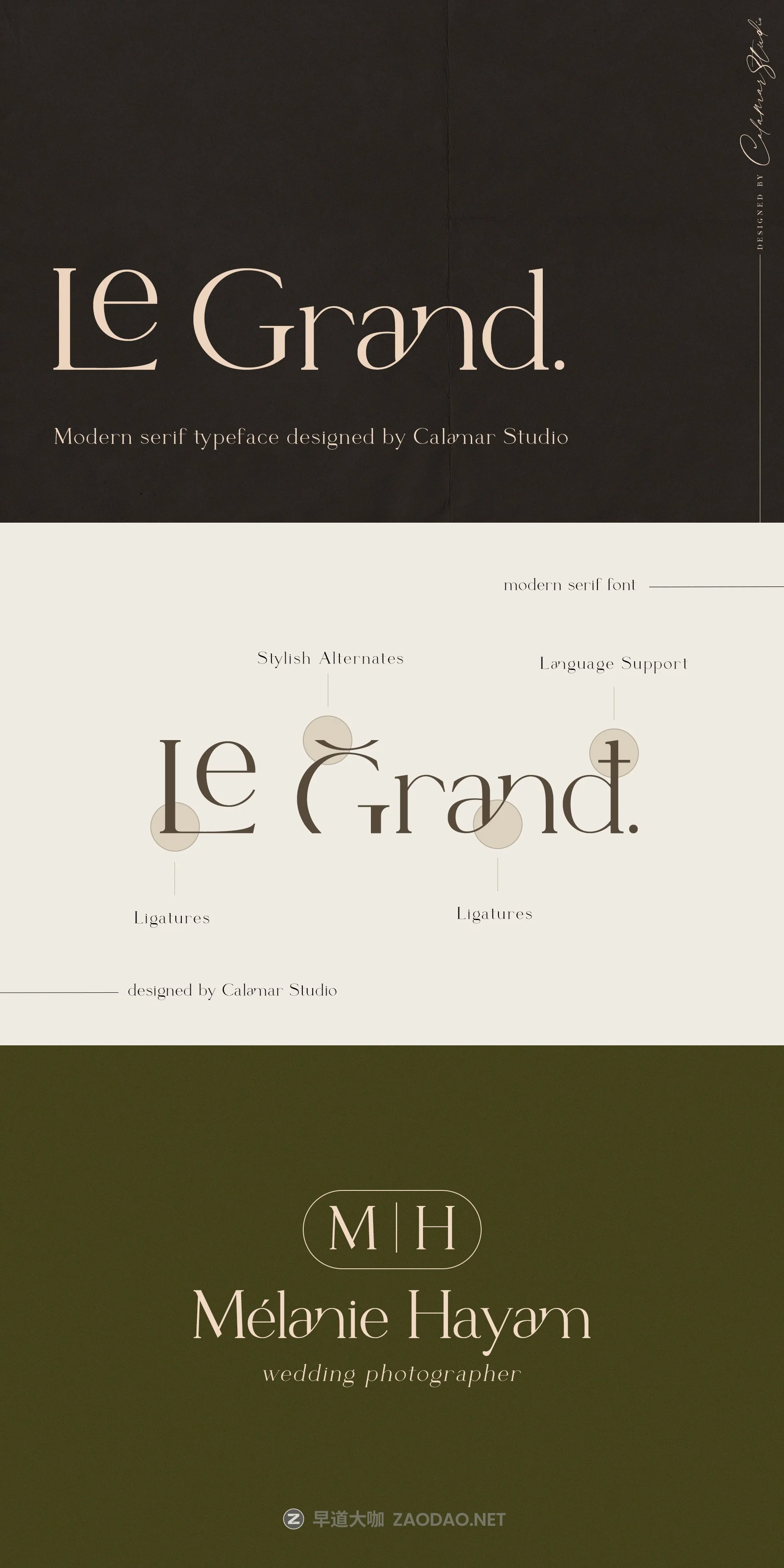 现代优雅杂志徽标Logo文字设计衬线英文字体素材 Le Grand Serif Ligature Font插图 现代优雅杂志徽标Logo文字设计衬线英文字体素材 Le Grand Serif Ligature Font插图