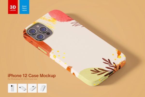 时尚苹果iPhone 12手机壳外观设计展示样机 iPhone 12 Case Mockup