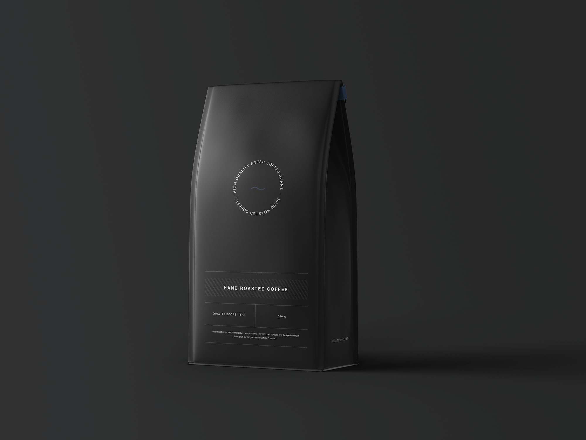 時尚咖啡產品密封包裝袋設計展示ps智能貼圖樣機模板coffeebagmockup