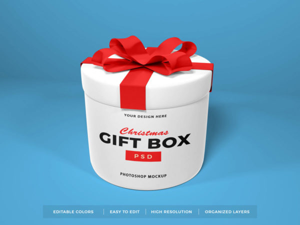 10个多角度圣诞节礼品盒设计展示贴图样机 Christmas Gift Box Mockup Vol 5
