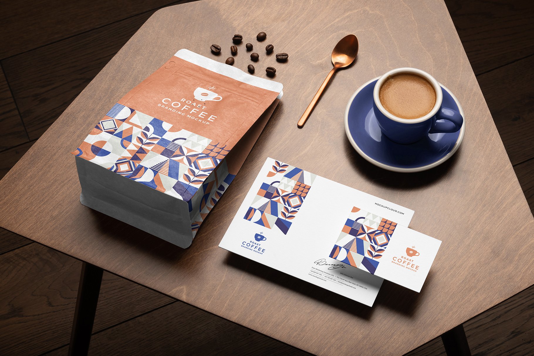 21款文艺咖啡品牌产品包装vi设计场景展示ps样机素材 roast – coffee