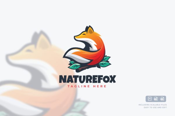 狐狸徽标标志Logo设计AI矢量模板素材 Nature Fox Logo Template