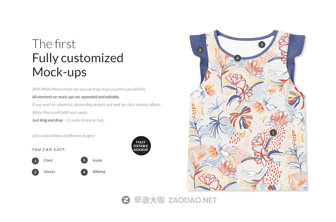 荷叶边女婴吊带背心印花图案设计展示贴图样机 Baby T-shirt With Flounces Mockups插图3 荷叶边女婴吊带背心印花图案设计展示贴图样机 Baby T-shirt With Flounces Mockups插图3