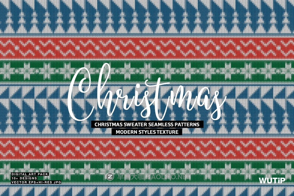 圣诞主题毛衣无缝模式矢量素材 Christmas Sweater Seamless Patterns插图1 圣诞主题毛衣无缝模式矢量素材 Christmas Sweater Seamless Patterns插图1
