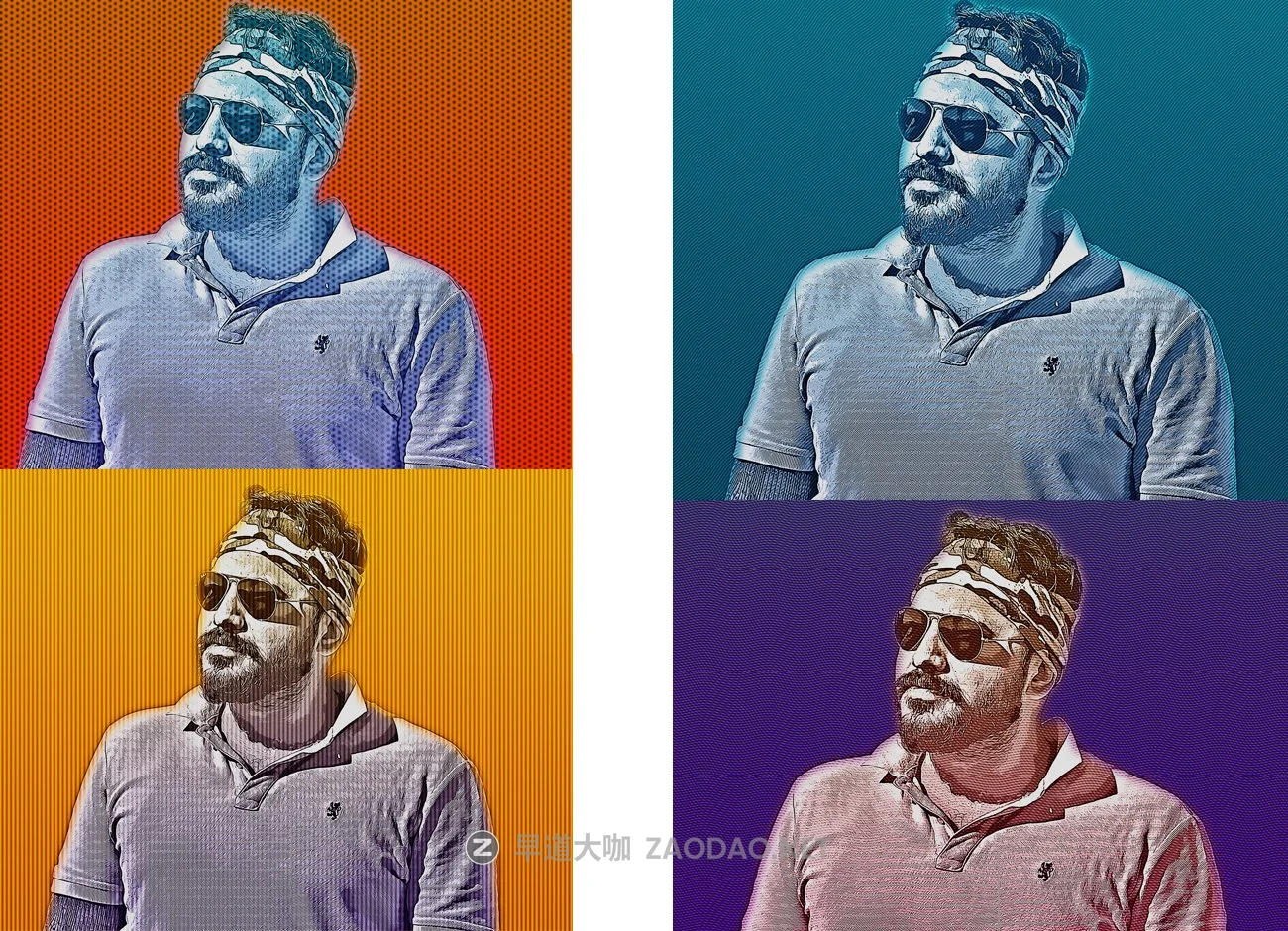 逼真半调效果照片后期处理PS动作模板 Halftone Portrait Photoshop Action插图3 逼真半调效果照片后期处理PS动作模板 Halftone Portrait Photoshop Action插图3