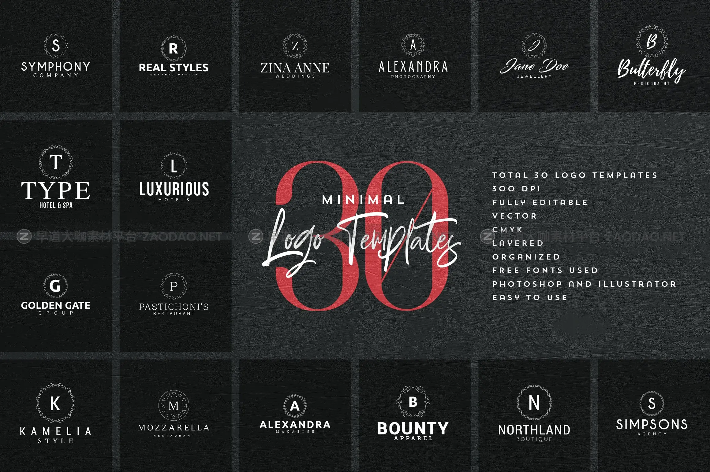 600+徽标标志LOGO设计矢量模板素材 Mega Bundle – 600 Logo Templates插图32