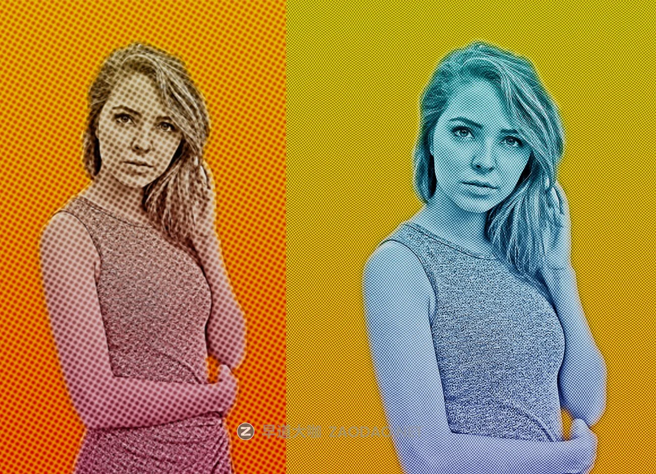 逼真半调效果照片后期处理PS动作模板 Halftone Portrait Photoshop Action插图4 逼真半调效果照片后期处理PS动作模板 Halftone Portrait Photoshop Action插图4