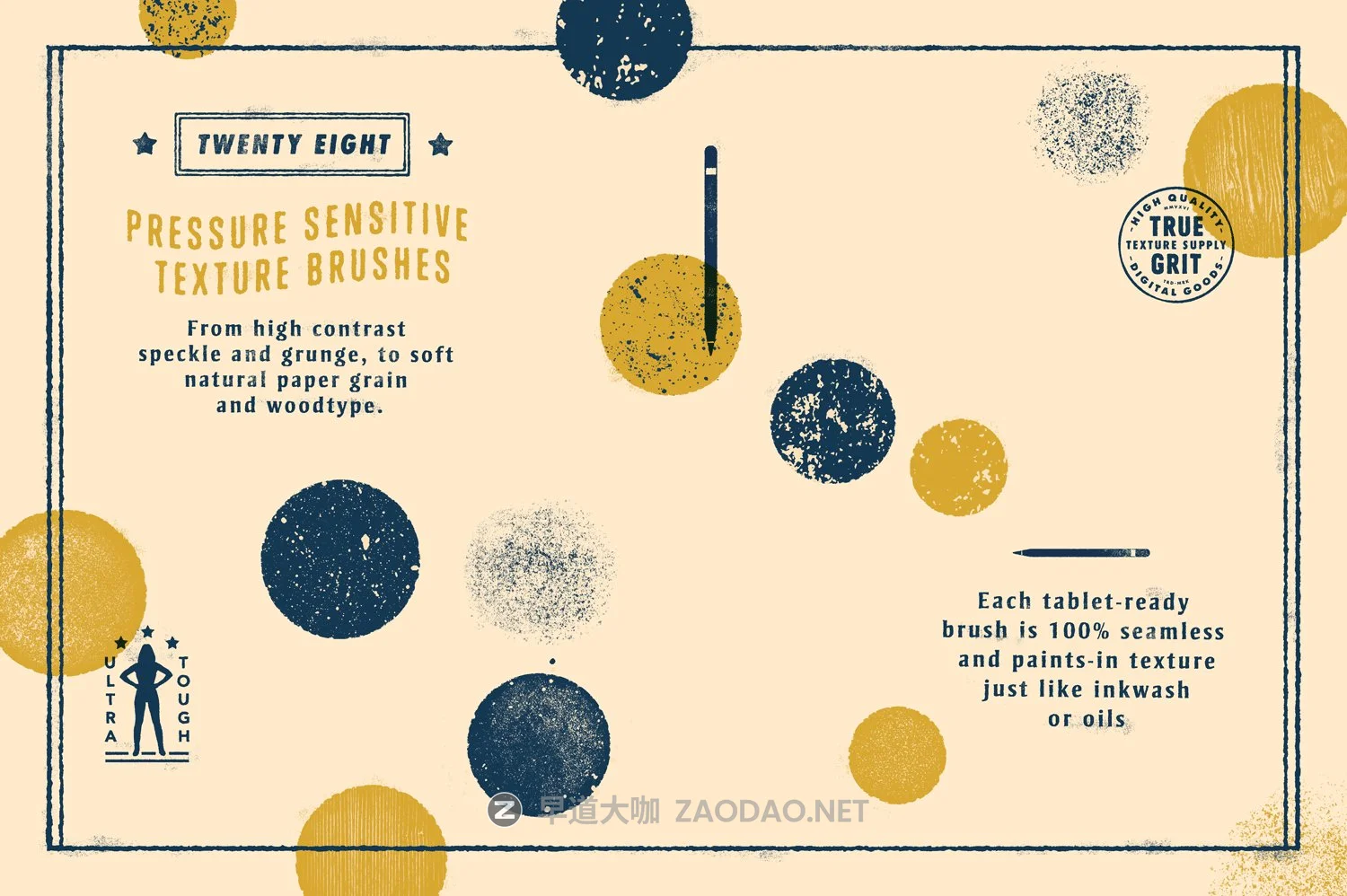 27款复古粗砂颗粒燥点绘画画笔Procreate笔刷素材 Distressing Press For Procreate插图3 27款复古粗砂颗粒燥点绘画画笔Procreate笔刷素材 Distressing Press For Procreate插图3