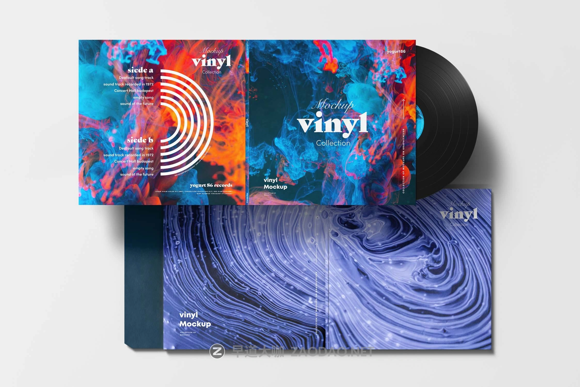 8款逼真黑胶唱片包装纸袋设计展示贴图样机PSD模板 Vinyl Mockup 4插图3 8款逼真黑胶唱片包装纸袋设计展示贴图样机PSD模板 Vinyl Mockup 4插图3