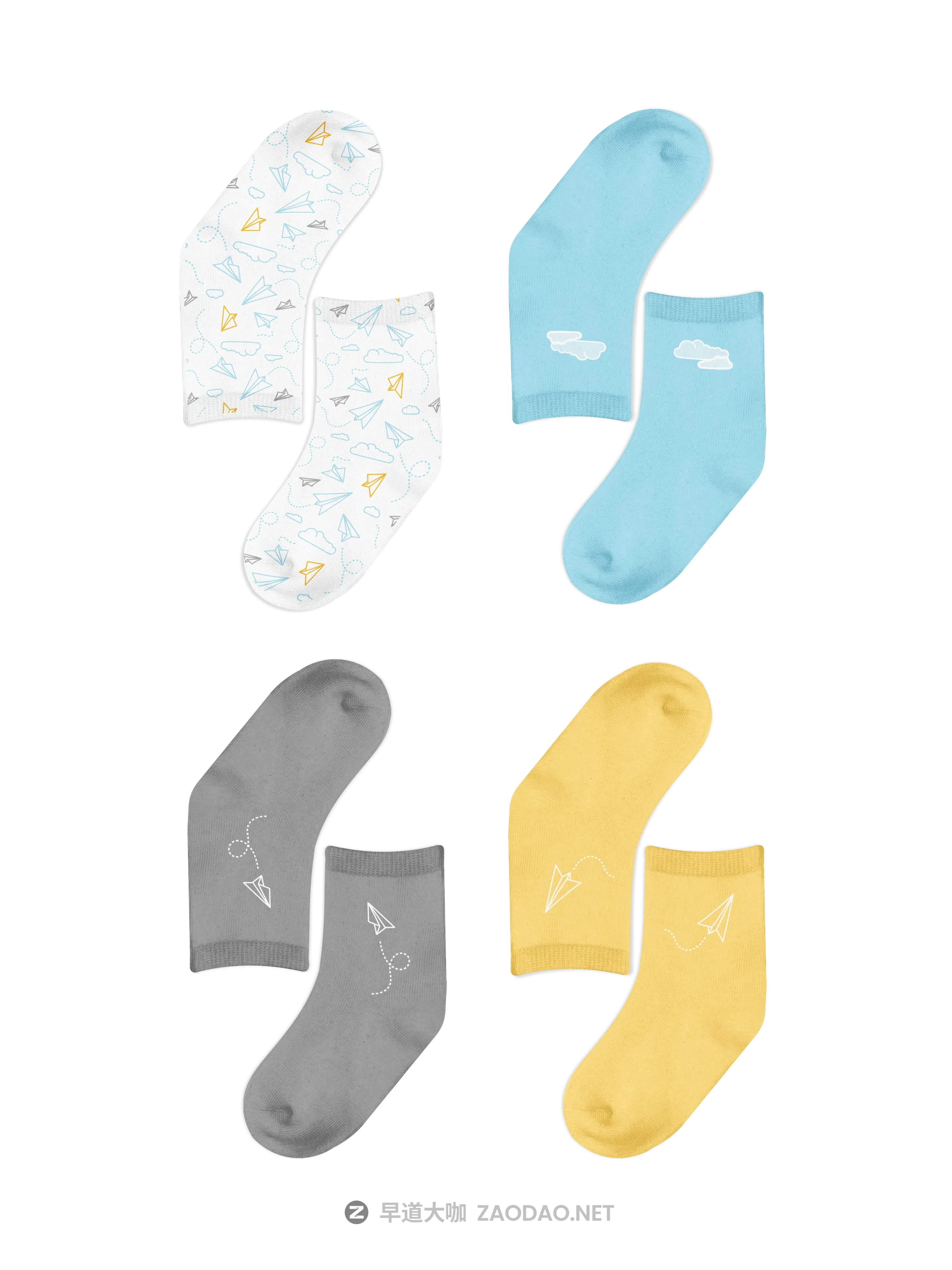 婴儿长装袜子印花图案设计展示贴图样机合集 Baby Crew Socks Mockups Set插图10 婴儿长装袜子印花图案设计展示贴图样机合集 Baby Crew Socks Mockups Set插图10