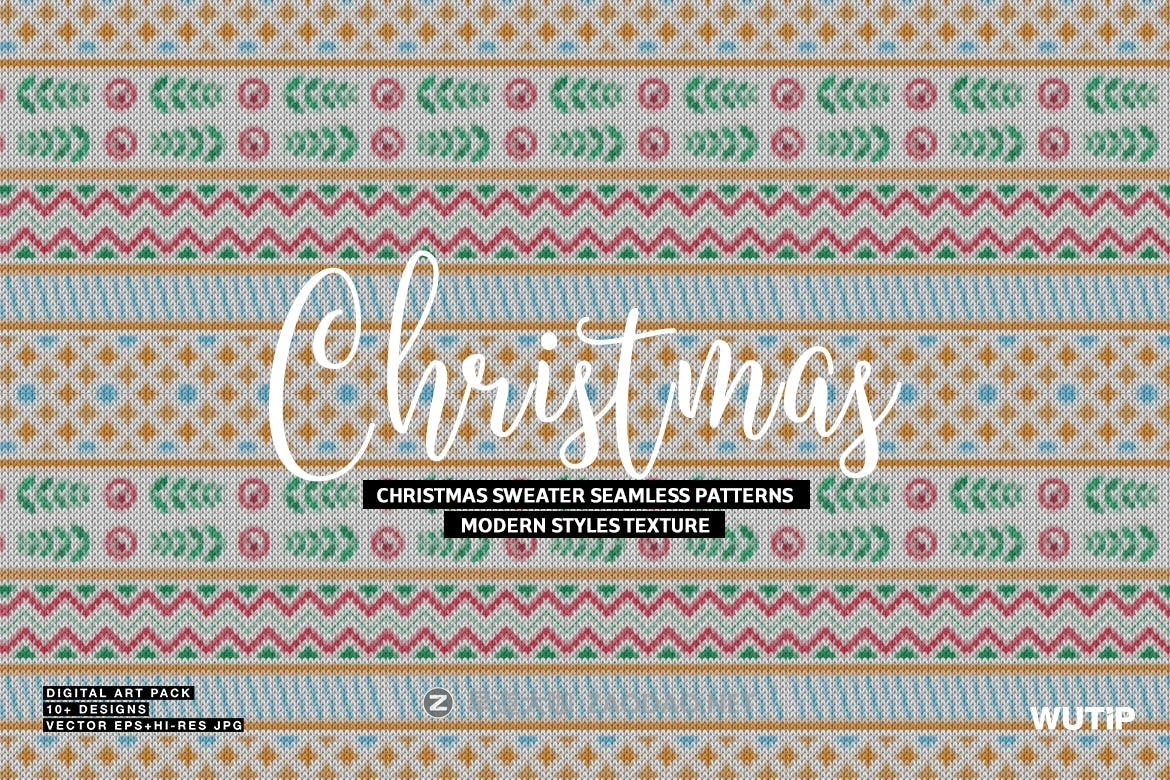 圣诞主题毛衣无缝模式矢量素材 Christmas Sweater Seamless Patterns插图4 圣诞主题毛衣无缝模式矢量素材 Christmas Sweater Seamless Patterns插图4