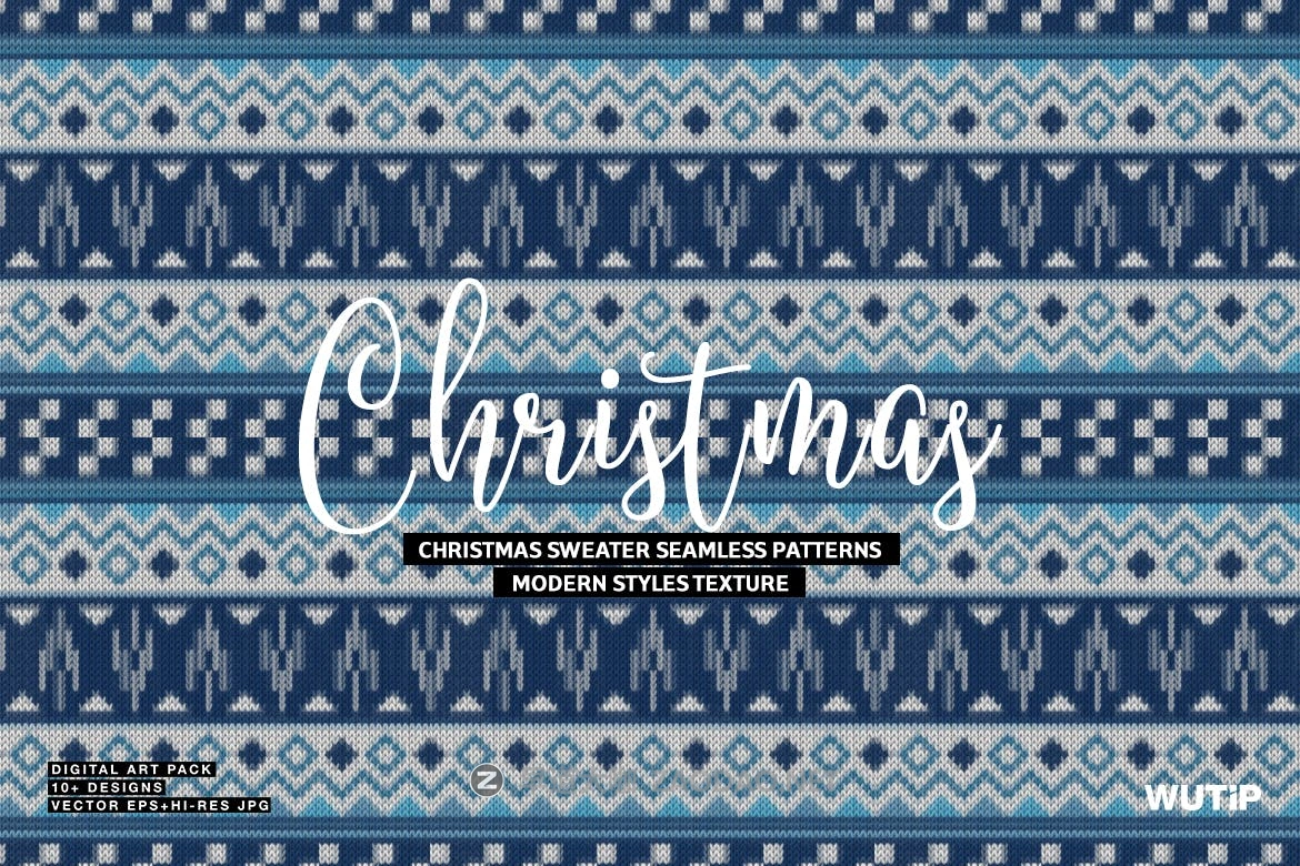 圣诞主题毛衣无缝模式矢量素材 Christmas Sweater Seamless Patterns插图6 圣诞主题毛衣无缝模式矢量素材 Christmas Sweater Seamless Patterns插图6