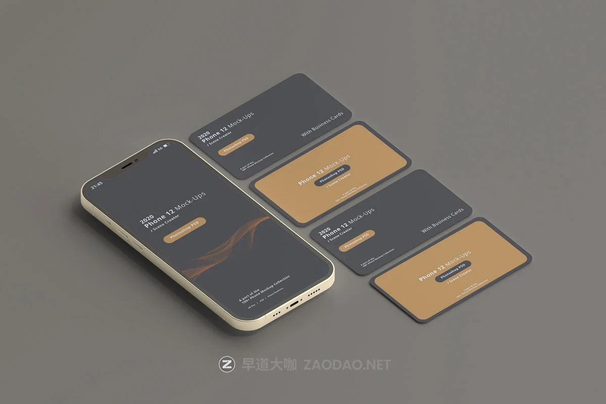 12款带名片苹果手机iPhone 12屏幕演示样机 2020 Smart Phone 12 Mockups With Business Cards插图1 12款带名片苹果手机iPhone 12屏幕演示样机 2020 Smart Phone 12 Mockups With Business Cards插图1