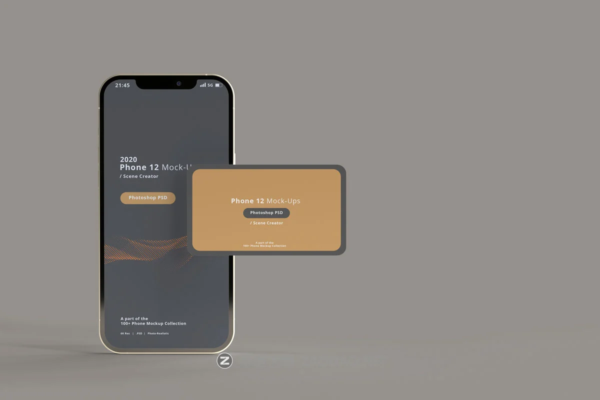 12款带名片苹果手机iPhone 12屏幕演示样机 2020 Smart Phone 12 Mockups With Business Cards插图2 12款带名片苹果手机iPhone 12屏幕演示样机 2020 Smart Phone 12 Mockups With Business Cards插图2