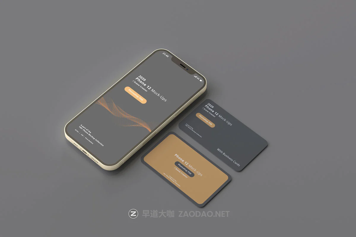 12款带名片苹果手机iPhone 12屏幕演示样机 2020 Smart Phone 12 Mockups With Business Cards插图5 12款带名片苹果手机iPhone 12屏幕演示样机 2020 Smart Phone 12 Mockups With Business Cards插图5