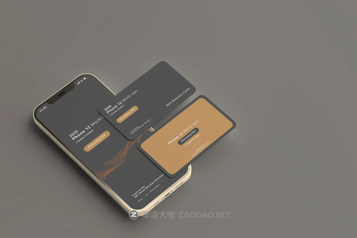 12款带名片苹果手机iPhone 12屏幕演示样机 2020 Smart Phone 12 Mockups With Business Cards插图8 12款带名片苹果手机iPhone 12屏幕演示样机 2020 Smart Phone 12 Mockups With Business Cards插图8