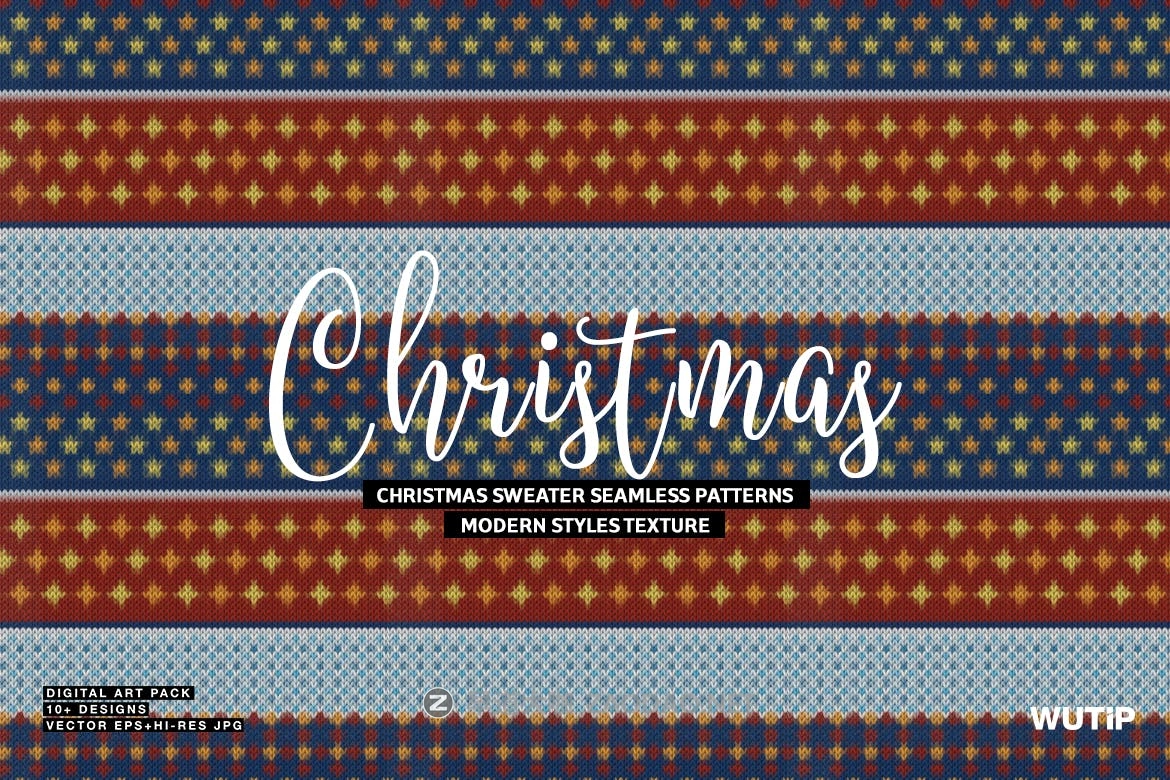 圣诞主题毛衣无缝模式矢量素材 Christmas Sweater Seamless Patterns插图8 圣诞主题毛衣无缝模式矢量素材 Christmas Sweater Seamless Patterns插图8