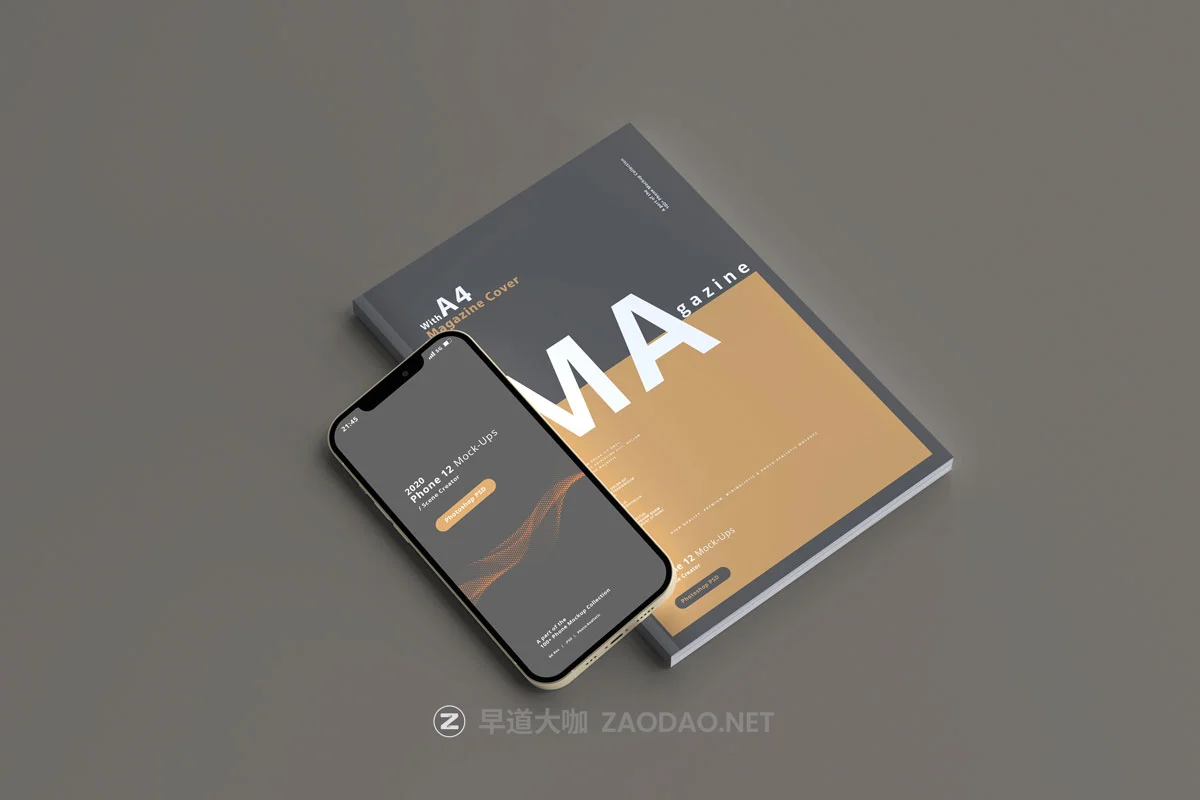 10款带杂志封面苹果手机iPhone 12屏幕演示样机模板 2020 Smart Phone 12 Mockups with Magazine Covers插图2 10款带杂志封面苹果手机iPhone 12屏幕演示样机模板 2020 Smart Phone 12 Mockups with Magazine Covers插图2