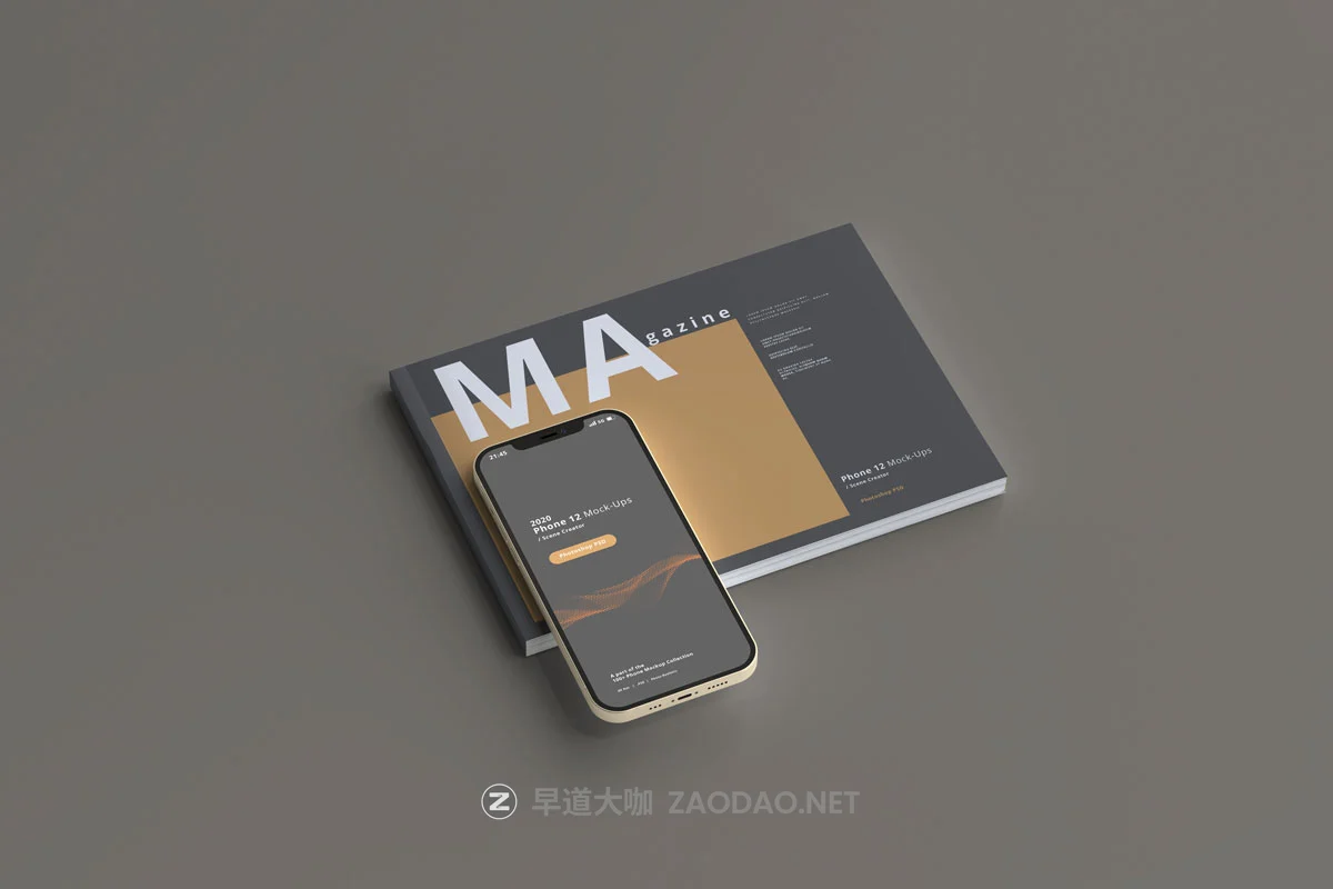 10款带杂志封面苹果手机iPhone 12屏幕演示样机模板 2020 Smart Phone 12 Mockups with Magazine Covers插图8 10款带杂志封面苹果手机iPhone 12屏幕演示样机模板 2020 Smart Phone 12 Mockups with Magazine Covers插图8