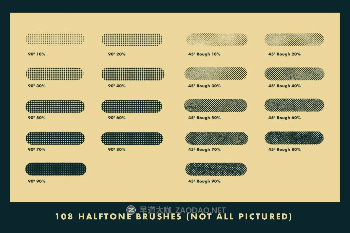 255款复古半调波浪线条绘画笔刷PS笔刷素材 Horrific Halftones Photoshop Brushes插图9 255款复古半调波浪线条绘画笔刷PS笔刷素材 Horrific Halftones Photoshop Brushes插图9