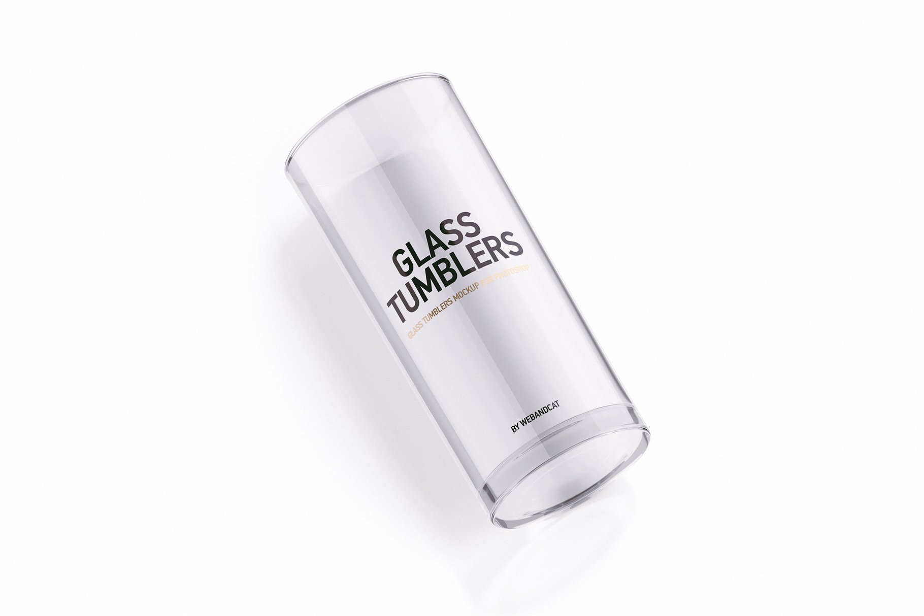 10款透明玻璃水杯包装纸盒设计贴图样机 clear glass and box mockup 