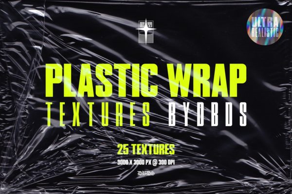 25款高清潮流褶皱塑料保鲜膜海报广告设计底纹背景图片素材 25 Plastic Wrap Textures