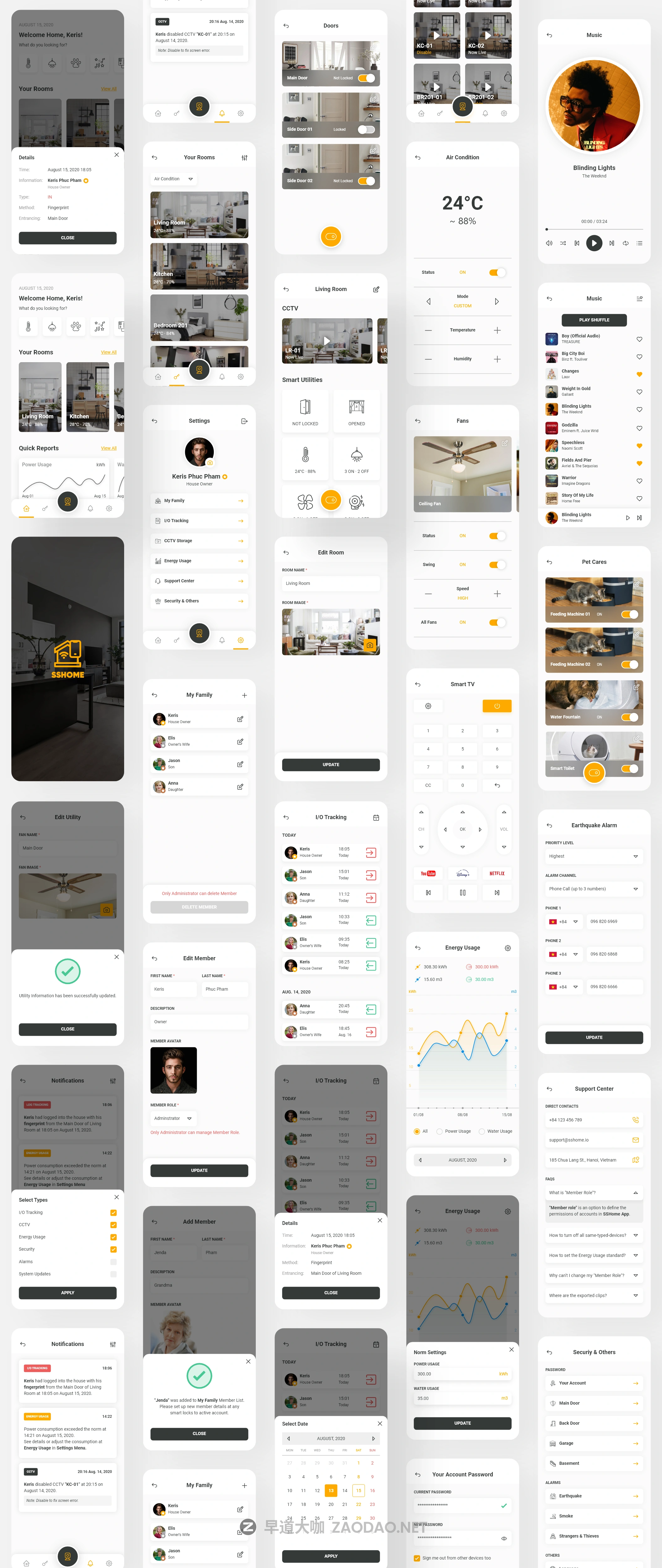 智能家居iOS APP应用程序设计UI套件素材 SSHome – Mobile App UI Kit插图6 智能家居iOS APP应用程序设计UI套件素材 SSHome – Mobile App UI Kit插图6