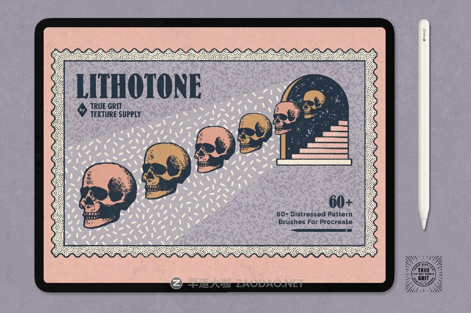 62款潮流复古艺术图案绘画画笔Procreate笔刷设计素材 Lithotone Brushes For Procreate插图 62款潮流复古艺术图案绘画画笔Procreate笔刷设计素材 Lithotone Brushes For Procreate插图