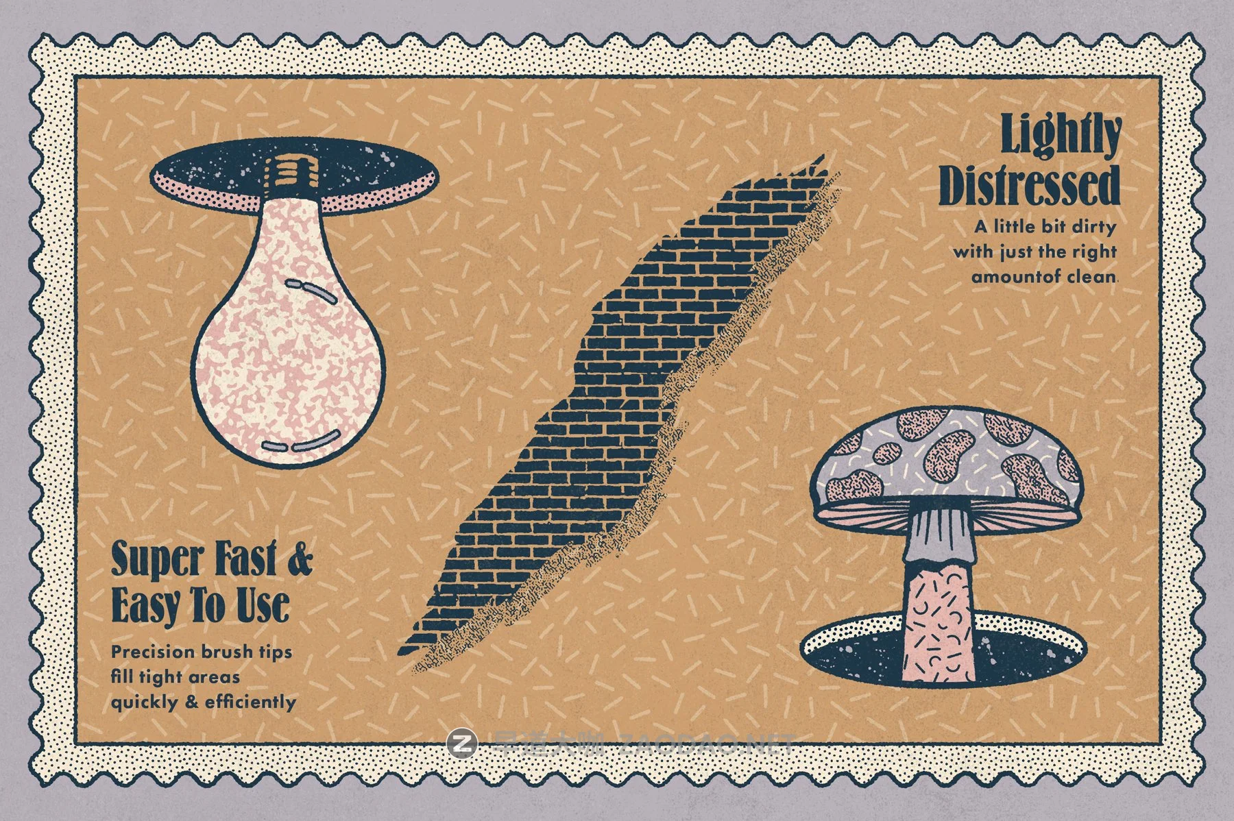 62款潮流复古艺术图案绘画画笔Procreate笔刷设计素材 Lithotone Brushes For Procreate插图3 62款潮流复古艺术图案绘画画笔Procreate笔刷设计素材 Lithotone Brushes For Procreate插图3